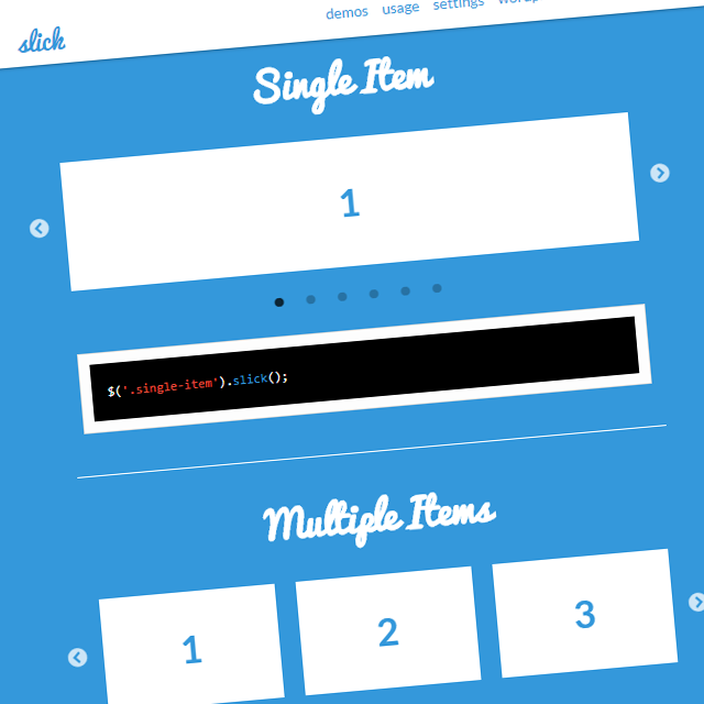 【jQuery】レスポンシブ対応のカルーセルは「slick」がおすすめ